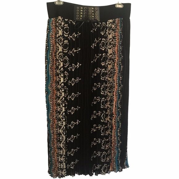 Magic Dresses & Skirts - NWT Magic Women's Boho Multicolored Pleated Skirt With Elastic Waistband Size 2X
